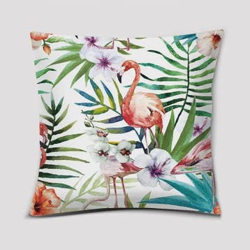 Vrolijke Flamingo Kussenhoes Vierkant - Decoratie voor Bank
