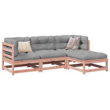 vidaXL 4-delige Loungeset massief douglas vurenhout, Verzenden, Nieuw, Loungeset
