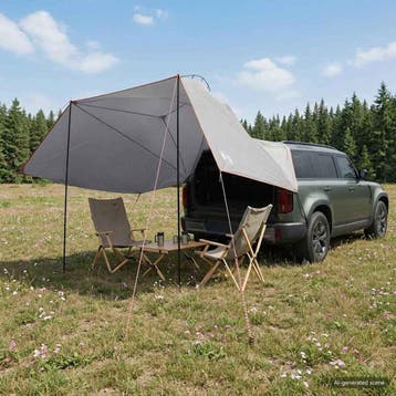 vidaXL Autotent 350 x 250 cm Grijs en Oranje Polyester en, Verzenden, Nieuw, Tot en met 2