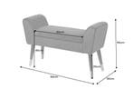 Design bank SCARLETT 90cm grijs zilver fluweel - 43278, Ophalen of Verzenden, Nieuw