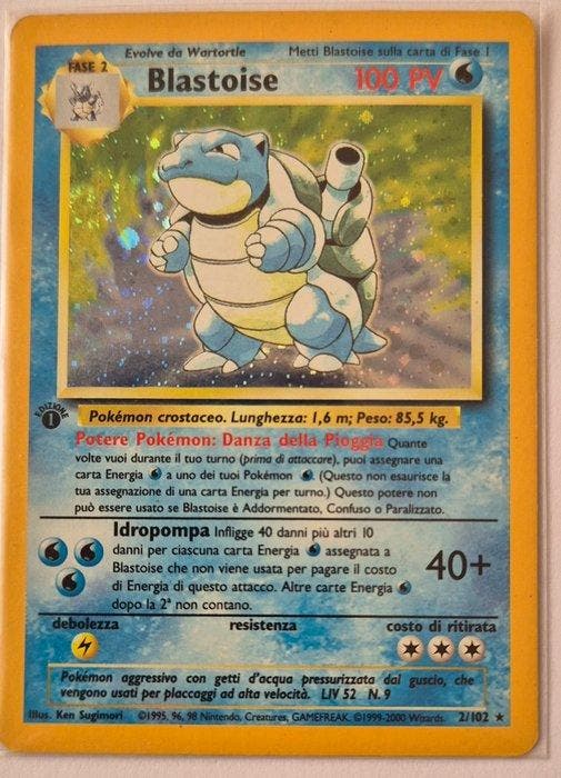 Pokémon - 1 Card - Blastoise 2/102 Holo - WOTC - Base set, Hobby en Vrije tijd, Verzamelkaartspellen | Pokémon