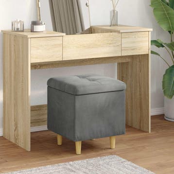 vidaXL Opslagottoman met kussen Donkergrijs 40 x 40 x 45 cm, Huis en Inrichting, Barkrukken, Verzenden, Nieuw