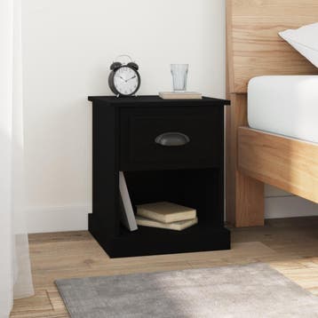 vidaXL Nachtkastjes 2 st 39x39x47,5 cm bewerkt hout zwart, Minder dan 45 cm, Verzenden, Nieuw, Minder dan 55 cm