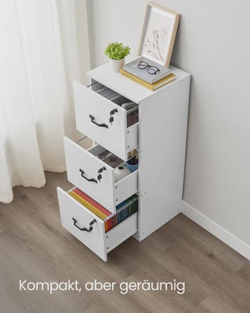 VASAGLE Archiefkast Kantoor Kast met 3 Afsluitbare Lades en, Verzenden, Nieuw