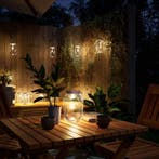 vidaXL Tuinlantaarns 12 st glas warmwit, Verzenden, Nieuw, Glas, Staande lamp