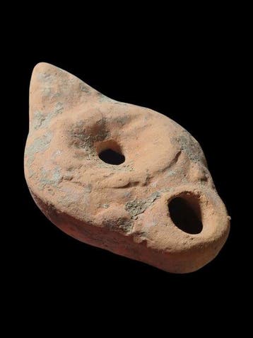 Oud-Romeins Terracotta, Early Olielamp - 79.5 mm