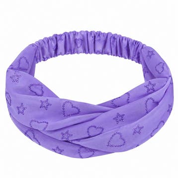 Haarband 3-in-1 - Glitterprint - Paars, Sieraden, Tassen en Uiterlijk, Nieuw