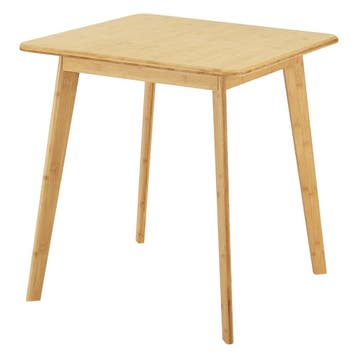 [en.casa] Eettafel Närpes bamboe 70x70x75 cm houtkleurig, Huis en Inrichting, Tafels | Eettafels, Verzenden, Nieuw