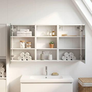 vidaXL Badkamerkastenset 3 pcs 126 x 16 x 62.5 cm Bewerkt, Verzenden, Nieuw
