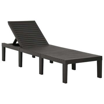 vidaXL Ligbed kunststof antracietkleurig, Verzenden, Nieuw