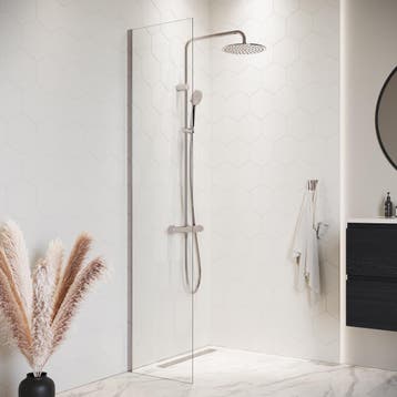 Douchewand Florida 40 x 200 cm Chroom – Inloopdouche 8 mm, Doe-het-zelf en Verbouw, Sanitair, Verzenden, Nieuw, Douche