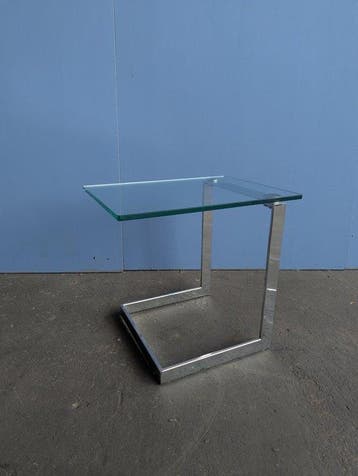 Gebra - Bijzettafel - Glas, Staal, Chroom - Gebra-