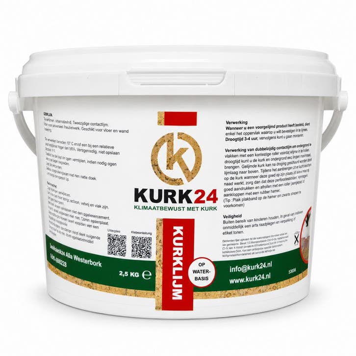 Kurk24 Tweezijdige contactlijm - 2,5 KG 10 m2, Doe-het-zelf en Verbouw, Overige Doe-het-zelf en Verbouw, Ophalen of Verzenden