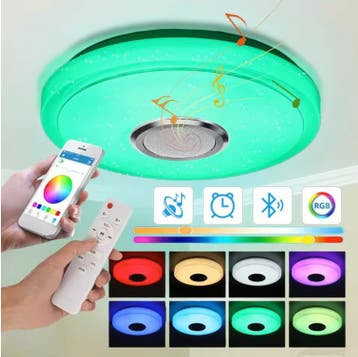 RGB LED Plafondlamp Bluetooth Speaker Dimbaar App Bediening, Verzenden, Nieuw