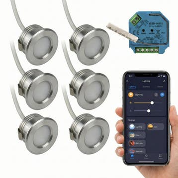 6x | Smart veranda inbouwspots zilver | 1.5 Watt, Ophalen of Verzenden, Nieuw, Kunststof, Plafondspot of Wandspot