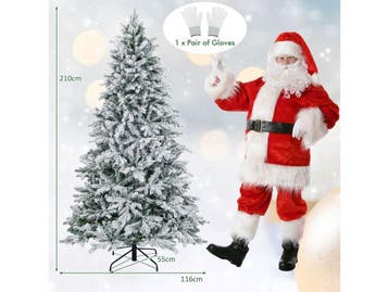 Coast kunstkerstboom 210 cm - geflockt winterdesign - 1684, Diversen, Verzenden, Nieuw