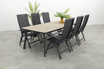 Hartman Valentino/Vigo 230 cm. verstelbare tuinset 7-delig, Verzenden, Nieuw, Overige materialen, Tuinset