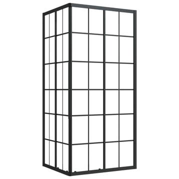 Douchewand 90x70cm Zwart Raster - Laatste Stuk!, Ophalen of Verzenden, Nieuw, Glas, Douche