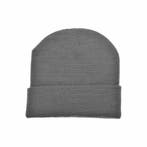 Benson Warme beanie muts - gebreid acryl - grijs - one size, Ophalen of Verzenden, Nieuw