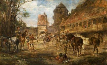 Gustav Eggena (1850-1915 ), Toegeschreven aan - Vor dem