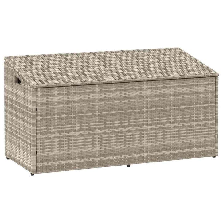 vidaXL Tuinbox 110x50x58 cm poly rattan lichtgrijs, Tuin en Terras, Overige Tuin en Terras, Nieuw, Verzenden