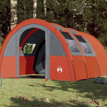 vidaXL Tunneltent 4-persoons waterdicht grijs en oranje, Verzenden, Nieuw, Tot en met 2