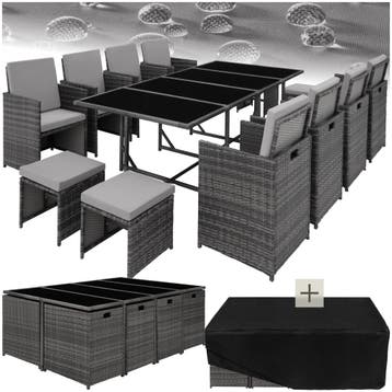 Wicker zitgroep Palma 8+4+1 met beschermhoes, Verzenden, Nieuw