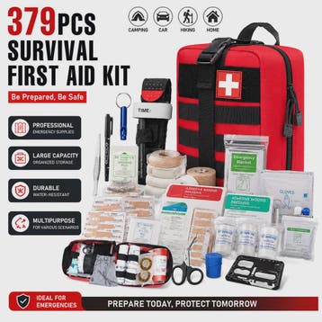 Professionele 379-delige EHBO- en Survival Kit voor Noodgeva, Vakantie, Campings