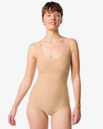 HEMA Medium corrigerende damesbody second skin beige, Verzenden, Beige