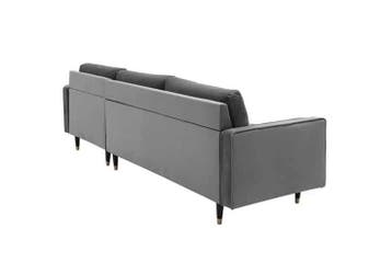 Elegante hoekbank COSY VELVET 260cm grijze fluwelen, Ophalen of Verzenden, Nieuw