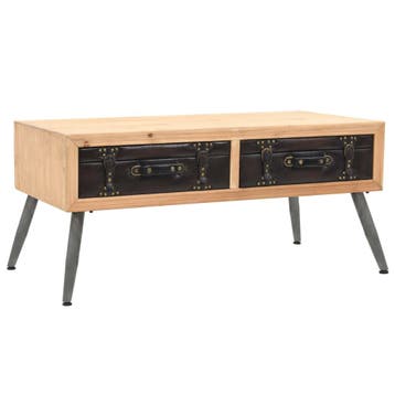 vidaXL Salontafel 115x55x50 cm massief vurenhout, 100 tot 150 cm, Verzenden, Nieuw, 50 tot 100 cm