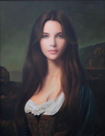 Wilhem von Kalisz (XX-XXI) - Mona (100% hand-painted,, Antiek en Kunst