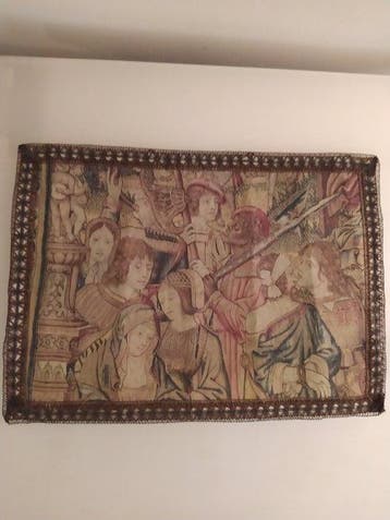 Wandtapijt - 44 cm - 61 cm - Een menigte wacht af op de
