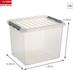 Sunware Q-line Opbergbox Transparant/Grijs 52 liter Set van, Ophalen of Verzenden, Nieuw