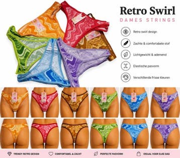 Set van 12 strings assorti, Kleding | Dames, Ondergoed en Lingerie, Verzenden, String