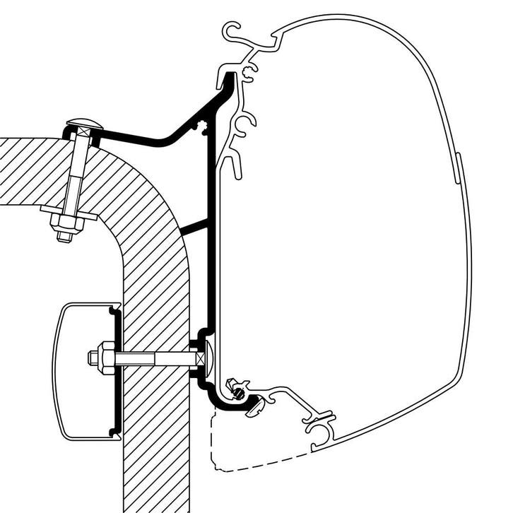 Thule Hymer B2/Van Adapter 350, Caravans en Kamperen, Voortenten en Luifels, Nieuw, Thule, Ophalen of Verzenden