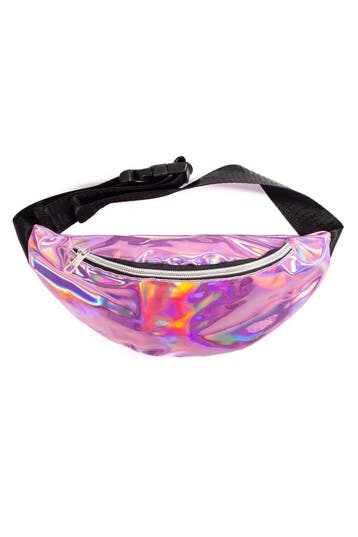KIMU® Heuptasje Lichtroze Holografisch Klein Crossbody Tasje, Ophalen of Verzenden, Nieuw, Overige kleuren, Overige typen