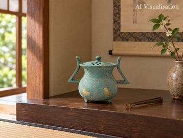 Takaoka gegoten bronzen Hoju-vormige koro wierookbrander, Antiek en Kunst