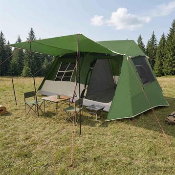 vidaXL Tunneltent Groen 400 x 278 x 182 cm, Verzenden, Nieuw, Tot en met 2