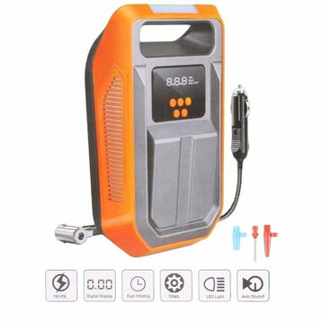 Hofftech Draagbare luchtcompressor - digitaal display - L..., Ophalen of Verzenden, Nieuw