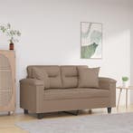 vidaXL Sierkussens 2 st 40x40 cm microvezelstof taupe, Verzenden, Nieuw