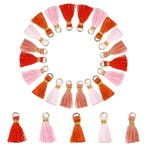 20 x Kwastjes 10~15 mm – gat 1,5 mm – rood/roze tinten m, Ophalen of Verzenden, Nieuw, Kraal