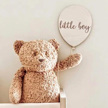 Houten ballon met de tekst Little Boy, Verzenden, Nieuw, Kraamcadeau