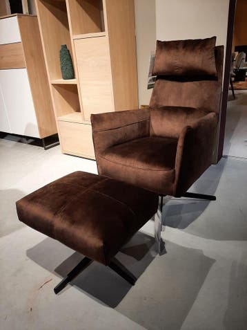 Matera fauteuil - hoge rug + hocker **SHOWROOMMODEL**, Nieuw