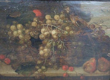 English School (XVII) - Bird and fruits