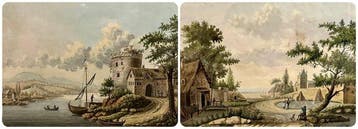 Hollandse School (XVIII-XIX) - Zomer- en rivierlandschap met