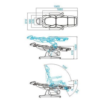 Azzurro 870 Elektrische Behandelstoel – 3 Motoren – Wit –, Sport en Fitness, Ophalen of Verzenden, Nieuw