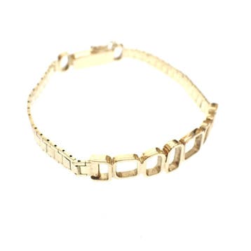 Gouden dames schakelarmband, Ophalen of Verzenden, Gebruikt, Goud, Goud