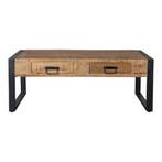 Salontafel Mangohout Britt 2 Lades 120, Verzenden, Nieuw, Industriële meubels, Overige vormen