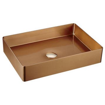 Waskom Sapho Aurum Vierkant 50 x 35 cm RVS Matt Rose Goud, Ophalen of Verzenden, Nieuw